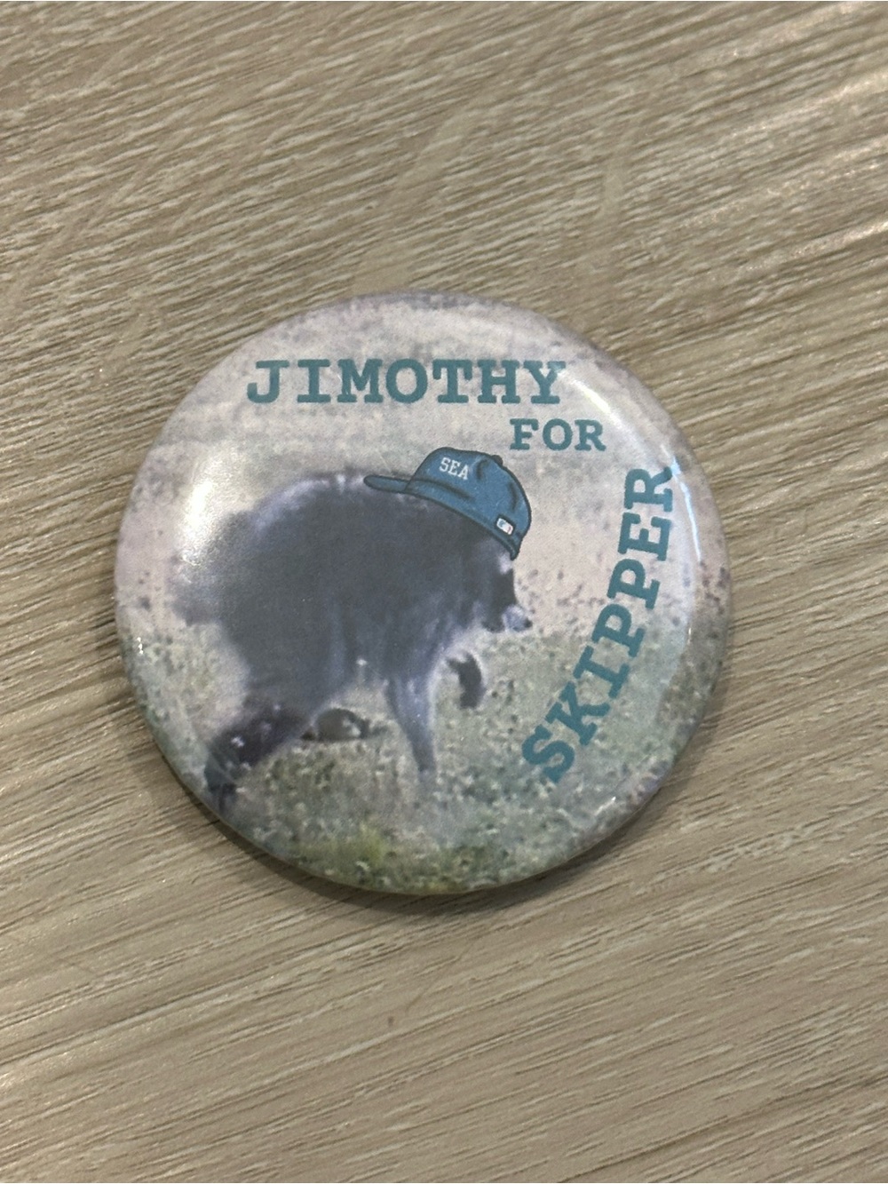 Jimothy for Seattle Mariners Skipper Button Pin - 2.25”